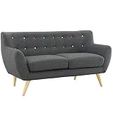 Modway Remark Mid-Century Modern Loveseat With Upholstered Fabric In Gray
