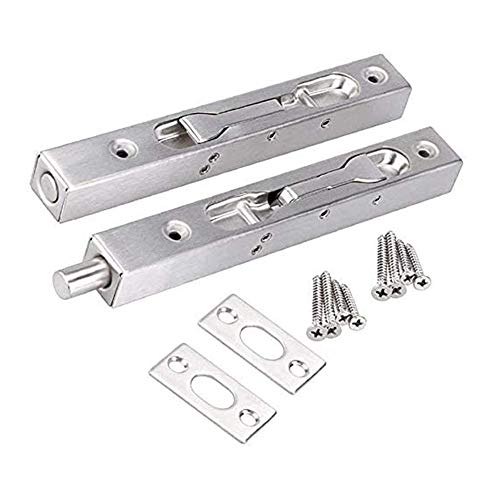 Btmb 6 Inch 304 Stainless Steel Flush Bolt Security Door Guard Lever Action Door Slide Bolt Lock For Composite Doors,French Doors,Wood Doors,Pack Of 2 #TOP6