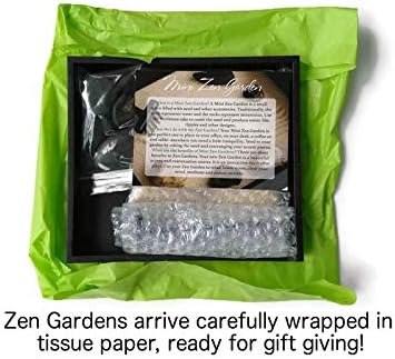 Mini Zen Garden Black Handmade Kit Indoor Miniature Sand Garden Relaxation Gift