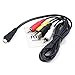 Produktbild USB/AV Kabel kompatibel mit Sony Cyber-Shot DSC-TX55, DSC-TX100V, DSC-W350, DSC-W360, DSC-W380, DSC-W390, DSC-W560, DSC-W570, DSC-W580 Digitalkamera 1,5m Daten Kabel OTB mit mungoo Displayputztuch
