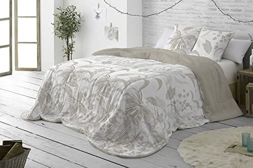 Burrito Blanco | Colcha edredón Invierno con Borreguillo, 430 Piedra | para Cama de 135 cm (+ Medidas Disponibles) | Edredones Invierno 135 | Cama Doble 135