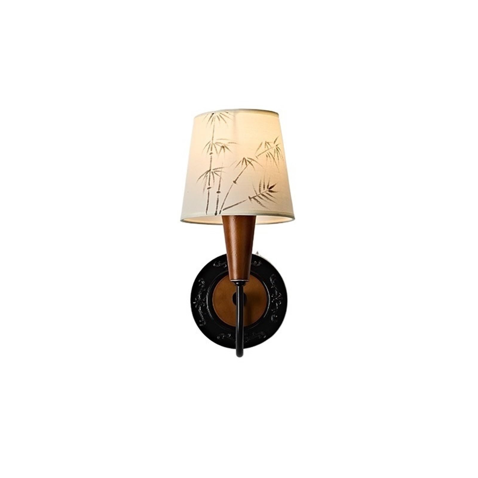 Yinj9562fg Living Room Retro Decorative Wall Lamp Corridor Living Room with Hook Fabric Lampshade Decor(Bruin)