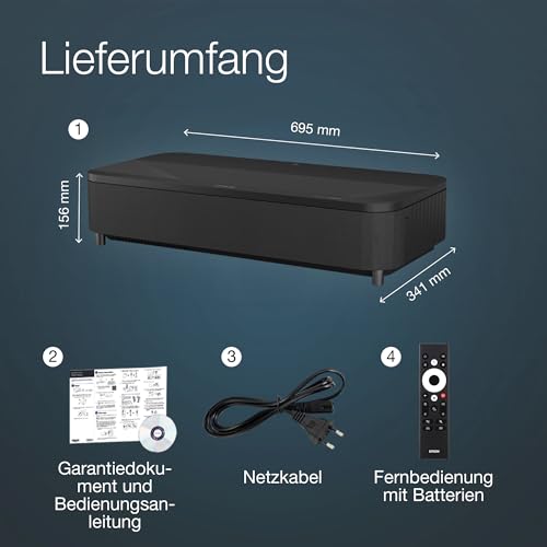Epson EH-LS800B 4K PRO-UHD Smart Laserprojektor, 4.000 Lumen, bis zu 150-Zoll Bilddiagonale (3,81 m).