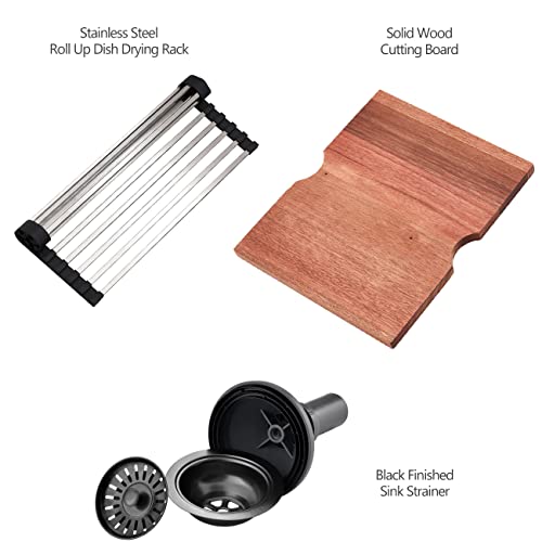 17 Inch Undermount Black Kitchen Bar Sink, Scamall 17 X 19 X 10 Inch 16Gauge Black Stainless Steel Small Kitchen Bar Sink Outdoor Sink Sml001Sbg #TOP5