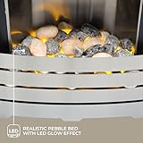 The Adam Helios Brushed Steel Electric Fire with Pebble Bed Glow Effect - Image 3