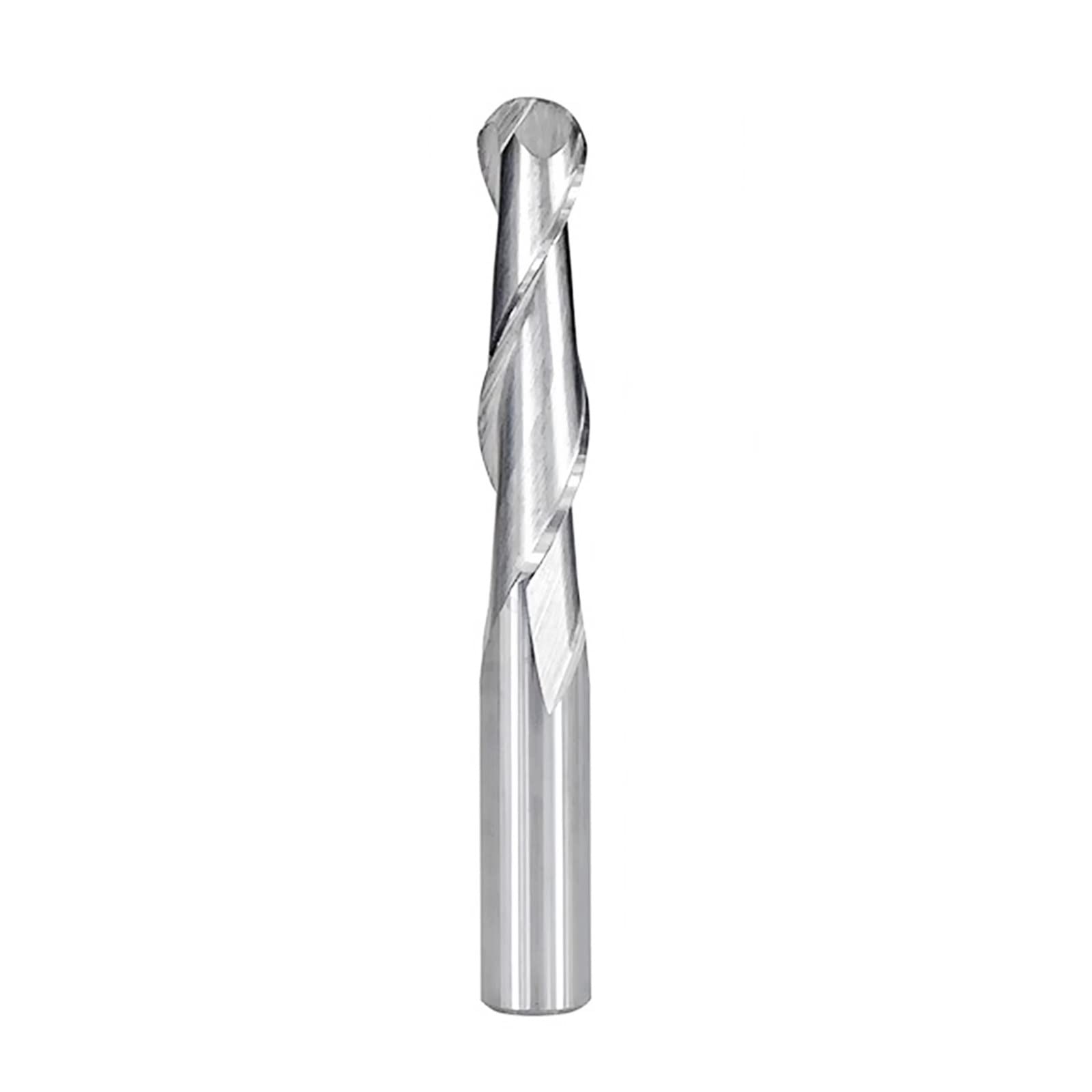 Frez trzpieniowy spiralny z 2 ostrzami i kulistymi - frez z chwytem 4 mm/6 mm do obróbki drewna i grawerowania metalu, 1 szt.(8x52x100mm)
