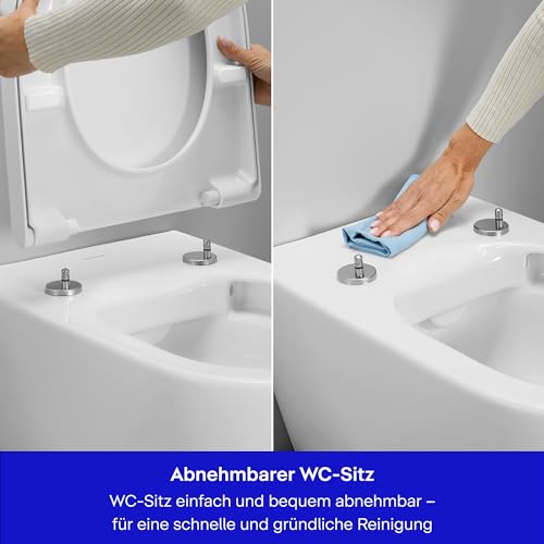 Duravit WC-Sitz Univavo, WC-Sitz D-shaped, Klobrille mit doppelter Absenkautomatik, Toilettendeckel Quick Release für einfache Montage… – Ansicht 3
