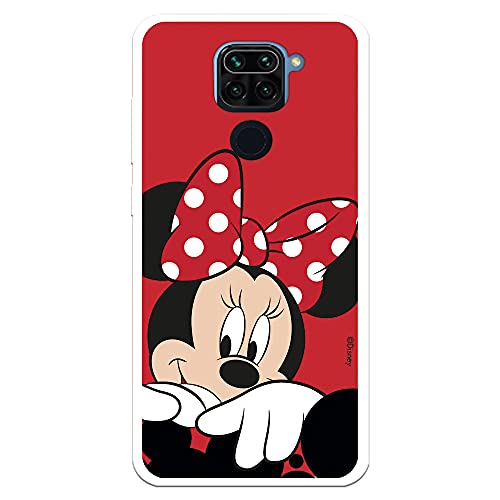 Fundas Para Xiaomi Redmi Note 9 Funda para Xiaomi Redmi Note 9 Oficial de Clásicos Disney Minnie Fondo Rojo para Proteger tu móvil. Carcasa para Xiaomi con...