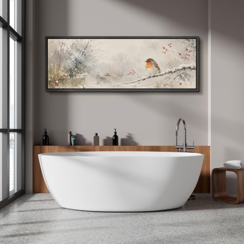 Image of MUDECOR Large Framed Canvas Print Wall Art Robin Bird for Living Room