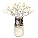 EAMBRITE 18 Inch Led White Birch Wrapped Lighted Twig Stake Starburst with 90LT Warm White LED Bulbs for Outdoor and Indoor use