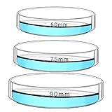 【Opciones de tamaño】 60 mm 75 mm 90 mm 100 mm 120 mm opcional. Satisfaga sus múltiples necesidades y use. Cada pieza incluye 10 placas de Petri del mismo tamaño.