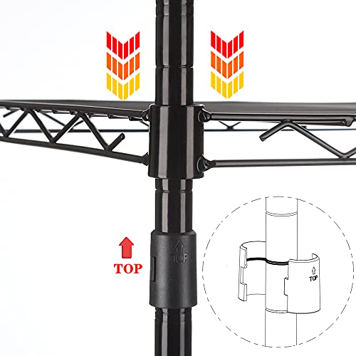 Regiller 6 Wire Shelving Steel Storage Rack Adjustable Unit Shelves For Laundry Bathroom Kitchen Pantry Closet (16.7L X 11.9W X 64H, Black) #TOP3