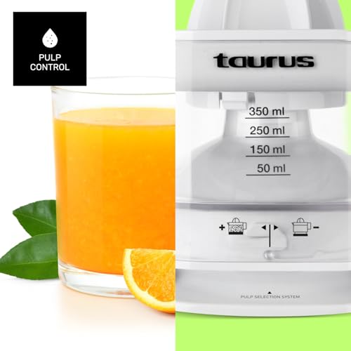 Miniatura 5 de Taurus Exprimidor Eléctrico Tc-350, 25w, Zumo Cítricos, Filtro Pulpa Ajustable, Jarra Transparente 350ml, Sin Bpa, Desmontable, Doble Sentido Rotación, Lavavajillas, Base Antideslizante, Blanco