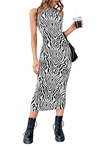 Amazon.com: WDIRARA Women's Halter Sleeveless Zebra Print