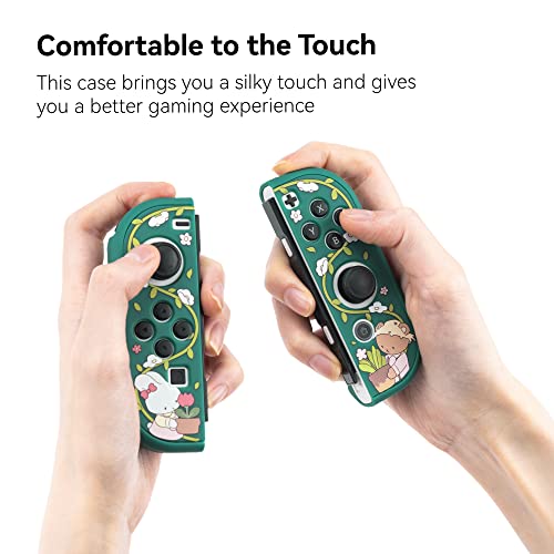 Geekshare Protective Case Slim Cover Case Compatible With Nintendo Switch Oled And Joy-Con - Shock-Absorption And Anti-Scratch Skin Case For Oled Switch - Bunny Garden #TOP5