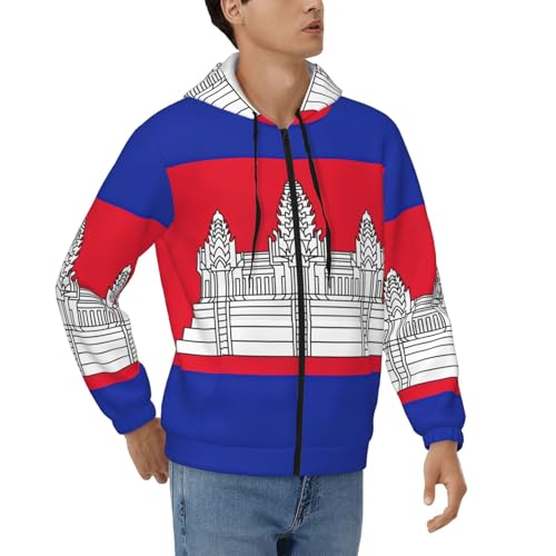 Sweat à capuche zippé thermique homme Cambodge gris veste