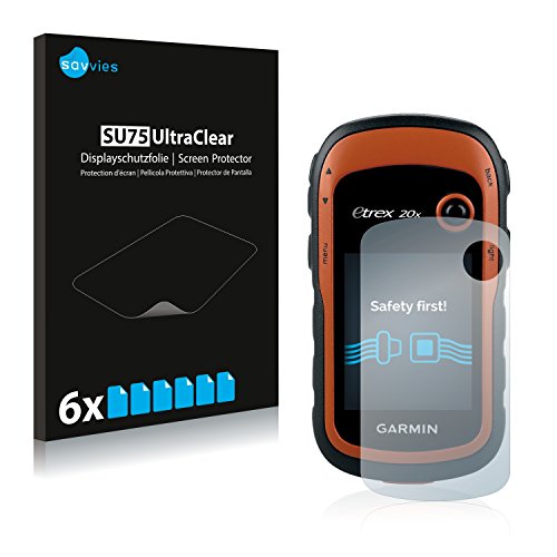 savvies Protector Pantalla Compatible con Garmin eTrex 20x (6 Unidades) Pelicula Ultra Transparente