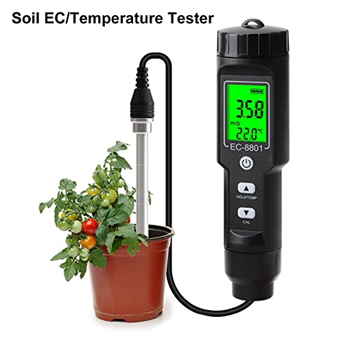 Testador de Temperatura CE do Solo Com Luz de Fundo Medidor de Condutividade Portátil Hidroponia Agr