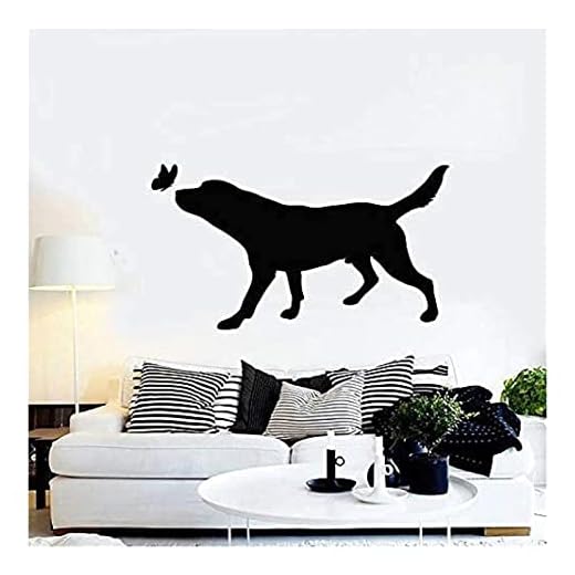 HAISERVEN Väggklistermärke Pet Dog Spela Silhouette Vinyl Klistermärke Pet Shop Familj Väggmålning 42x75cm wall decals (Color : A)