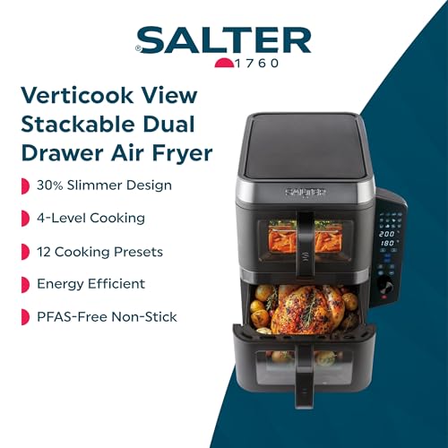 Air Fryer, 9L Vertical Double Drawer With Viewing Window - Image 2