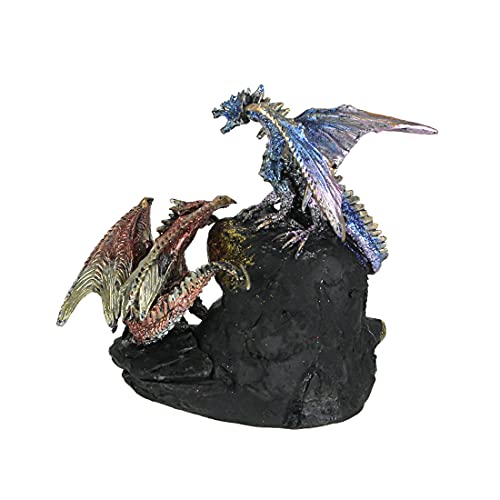 Estatua de dragones batalla LED 6.5 pulgadas miniatura 3