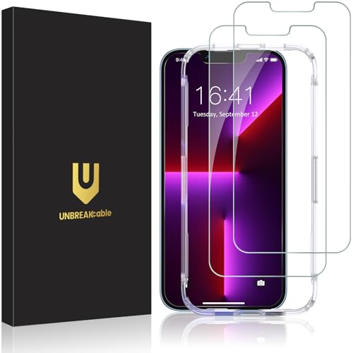 UNBREAKcable 2-Pack Screen Protector for iPhone 14 Plus/iPhone 13 Pro Max Double Shatterproof Tempered Glass [Easy Installation] [9H Hardness] [99.99% HD Clear] [Case Friendly] for iPhone 6.7 inch