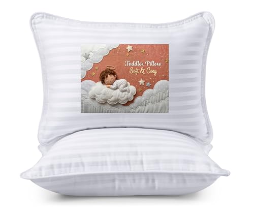 Utopia Bedding Toddler Pillows 2 Pack 33 x 45 cm Cot Pillow Kids Small Pillow Soft and Breathable Pillows Perfect for Travel (White) (Intended for Age 2 and up)