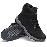 snow boots for women winter waterproof insulated outdoor cold shoes black size 9.5 fur warm shoes