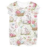 miaozhen Rompers For Infant Girls Ruffle Sleeve Girl Jumpsuit Romper Cotton Baby Girl Outfit 6M Cute Cartoon Spring Easter Rabbits ropa para salir del hospital recien nacido nino