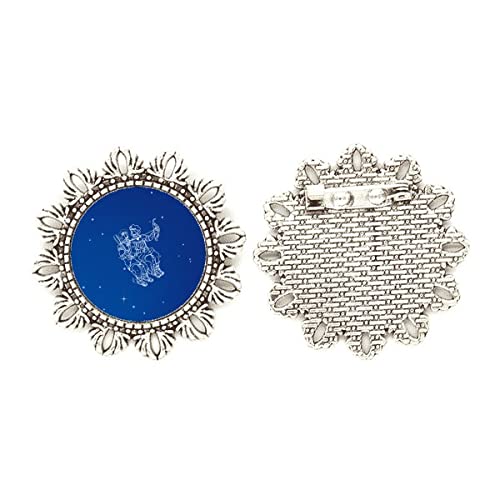Broche de plata Star Universe Geni tamaño m con constelación