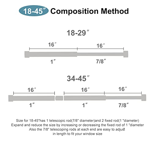 Black Curtain Rods For Windows 28 To 48 Inch(2.3-4 Feet),1" Diameter Drapery Rods With Modern Style End Cap Finials,Size:18-45 Inch,Matte Black #TOP1