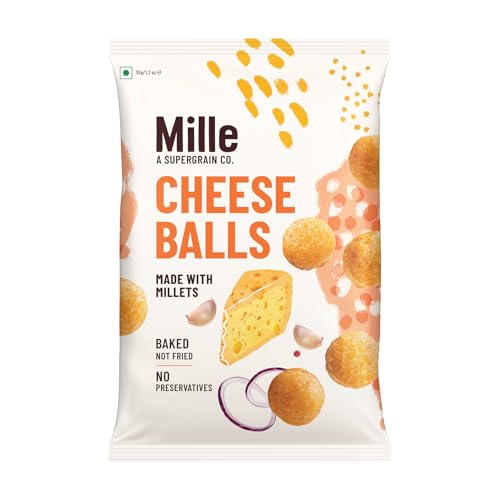 Image of Mille Cheese Balls | Not Fried, No Preservatives | Healthy Ready to Eat Millet Puff Snacks | Naturally Gluten Free| 35g