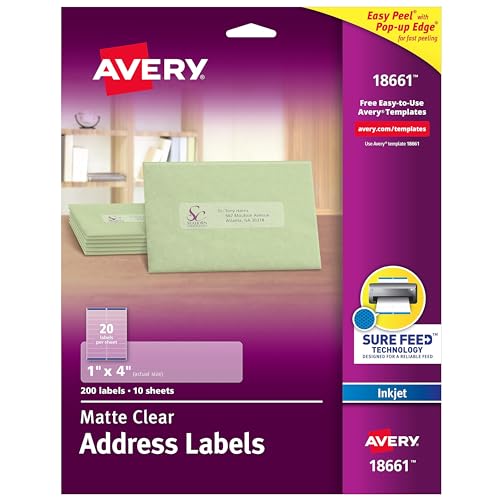 Étiquettes d'expédition pour imprimantes à jet d'encre Avery Easy Peel Ave18661