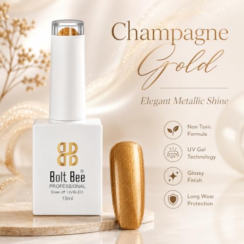 Image of BOLT BEE 15ML Gel Nail Polish 1Pc Clear Pink Glitter Nail Polish Soak Off UV LED Nail Gel Polish Nail Art Starter Manicure Salon DIY at Home, 0.5 OZ (1) (94)