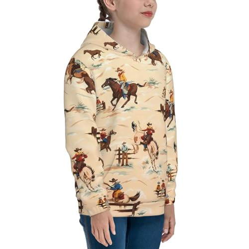 Western Cowboy 1 Kids Pullover Hoodies Boys Sweatshirts Girls Athletic Clothes with Pocket3