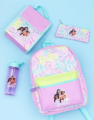 Miniatura 2 de Barbie Girls 4 Piece Backpack Set | Logotipo de Las muñecas de Moda Purple Rucksack Lunch Bag Pencil Case Water Bottle | Regalos de Mochila para el Regreso a Clases
