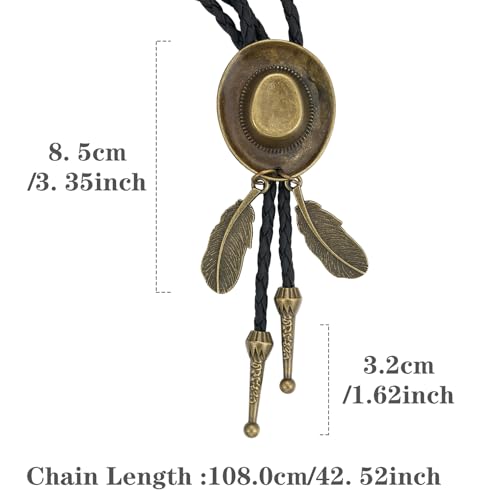 Image of Western Cowboy Bolo tie for Men Women Gold Silver Death Skull Moth Cross Bolo Tie Christmas Deer Rooster Wolf Necktie Gift