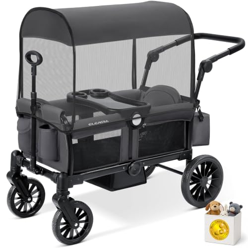ELEMARA Foldable All-Terrain Kids Wagon with Canopy
