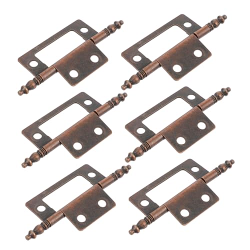 KONTONTY Bisagras de Puerta Antiguas de Hierro Rojo Cobre, Bisagras para Armario Cierre Práctico, Resistentes y Duraderas, Kit de 6 Piezas para Reparación y Uso en Muebles de Cocina