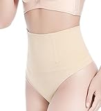 Hioffer Women Waist Cincher Girdle Tummy Slimmer Sexy Thong Panty Shapewear Nude,Medium