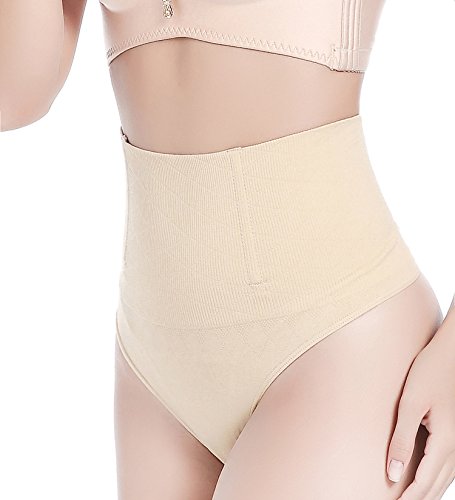 Hioffer Women Waist Cincher Girdle Tummy Slimmer Sexy Thong Panty Shapewear Nude
