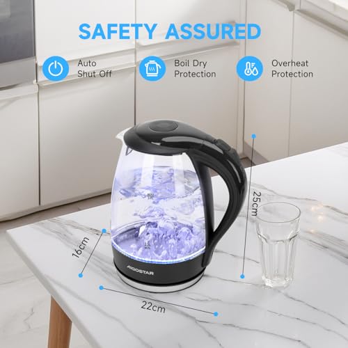 Aigostar Adam 1.7L Glass Electric Kettle, 2200W Fast Boil - Image 4