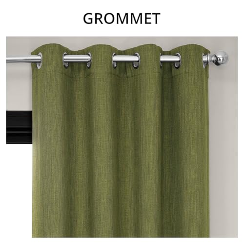 Image of HPD Half Price Drapes Grommet Linen Curtains 108 Inches Long Room Darkening Curtains for Bedroom & Living Room (1 Panel), 50W x 108L, Tuscany Green