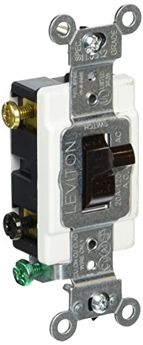 Leviton 20-Amp, 120/277-Volt, Toggle Double-Pole AC Quiet Switch, Commercial Grade, CS220-2, Brown