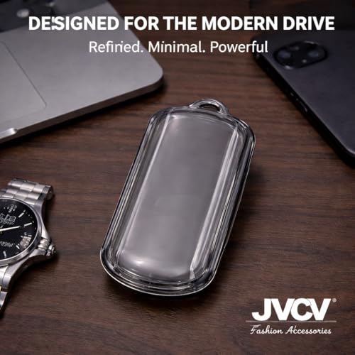Image of JVCV Soft TPU Transparent Key Cover Compatible with Tata Sierra, Safari Petrol, Harrier Petrol, Curvv & Curvv EV Push Button Start Smart Key | Glossy Anti-Scratch Car Key Shell Protector (2 Pack).