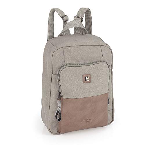 Gabol: Juno   Mochila Mujer Impermeable de Color Beige