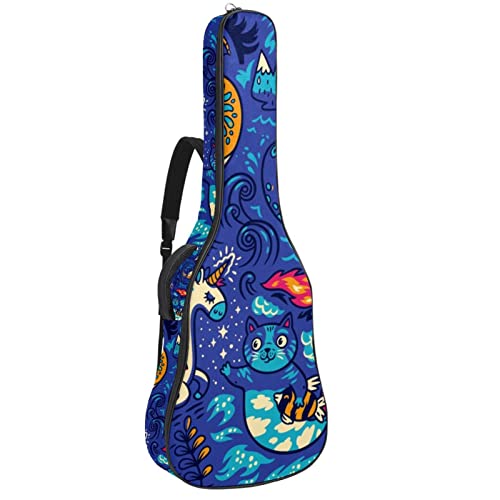 Étui guitare acoustique imperméable 42.9 in avec organiseur de sac à dos de transport noir