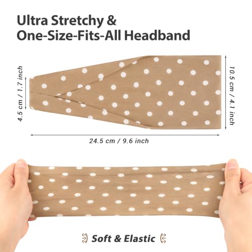 Image of DRESHOW Yoga Sports Headbands for Women Elastic Non-Slip Headbands Workout Running Hair Bands 6 Pack