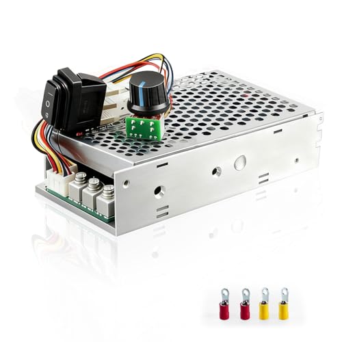 Image of Industrial PWM DC Motor Speed Controller 3500W 100A Max, DC 10-55V Brush Motor Controller with Forward-Brake-Reverse Switch & Adjustable Potentiometer Knob