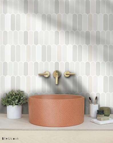 Image of Scala Bleucoin Peel and Stick Tile Stickers Vinyl Self-Adhesive Backsplash for Kitchen & Bathroom Easy DIY Home Decor Water-Resistant & Tile Decals Pack of 24 Pcs (Ash, 6 inch x 6 inch Inches)